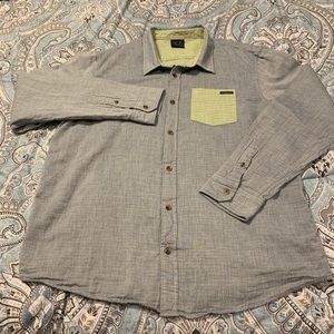 Oakley gray and green striped contrast L/S XL